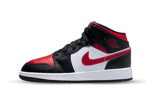 Air Jordan 1 Mid Black Fire Red (GS)