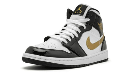 Air Jordan 1 Mid SE Black Gold Patent